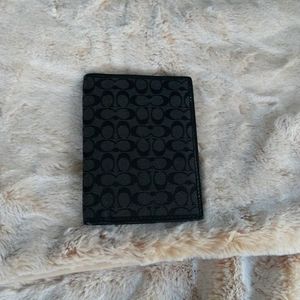 Coach black passport holder
